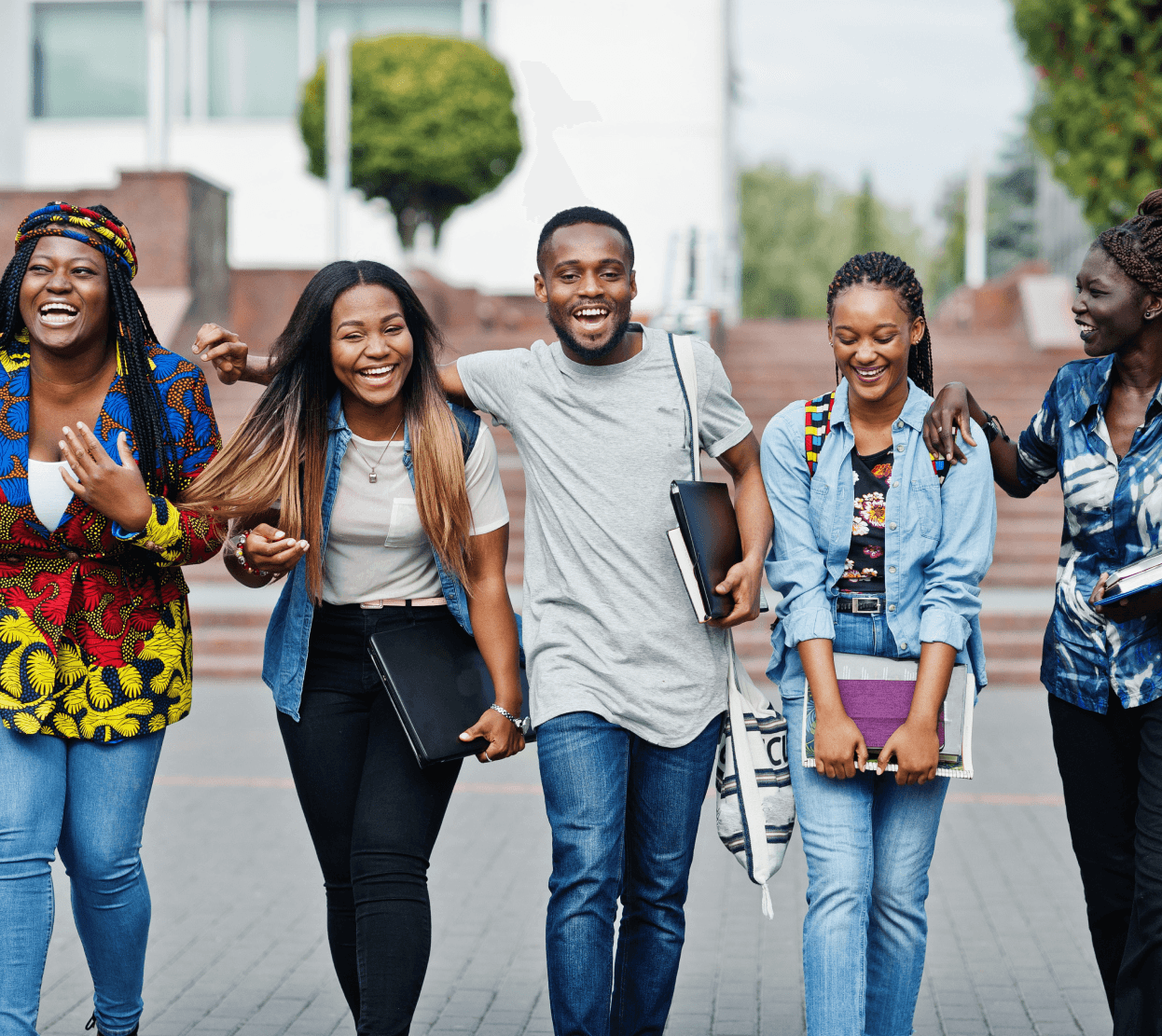 Students walking together on campus